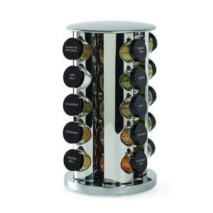 20 Jar Stainless Revolving Countertop Spice Rack