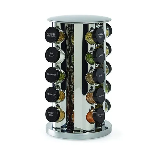 20 Jar Stainless Revolving Countertop Spice Rack