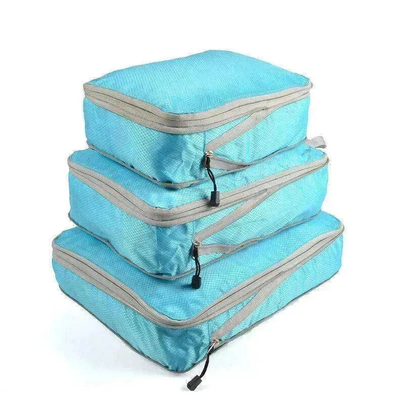 3Pcs Comp. Packing Cubes Expandable Travel Bags Organizer - Random Color