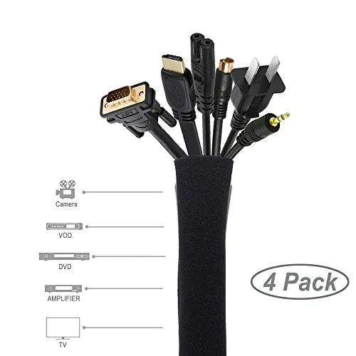 (4 Pack) 19-20" Cable Management Cord Management System | JOTO