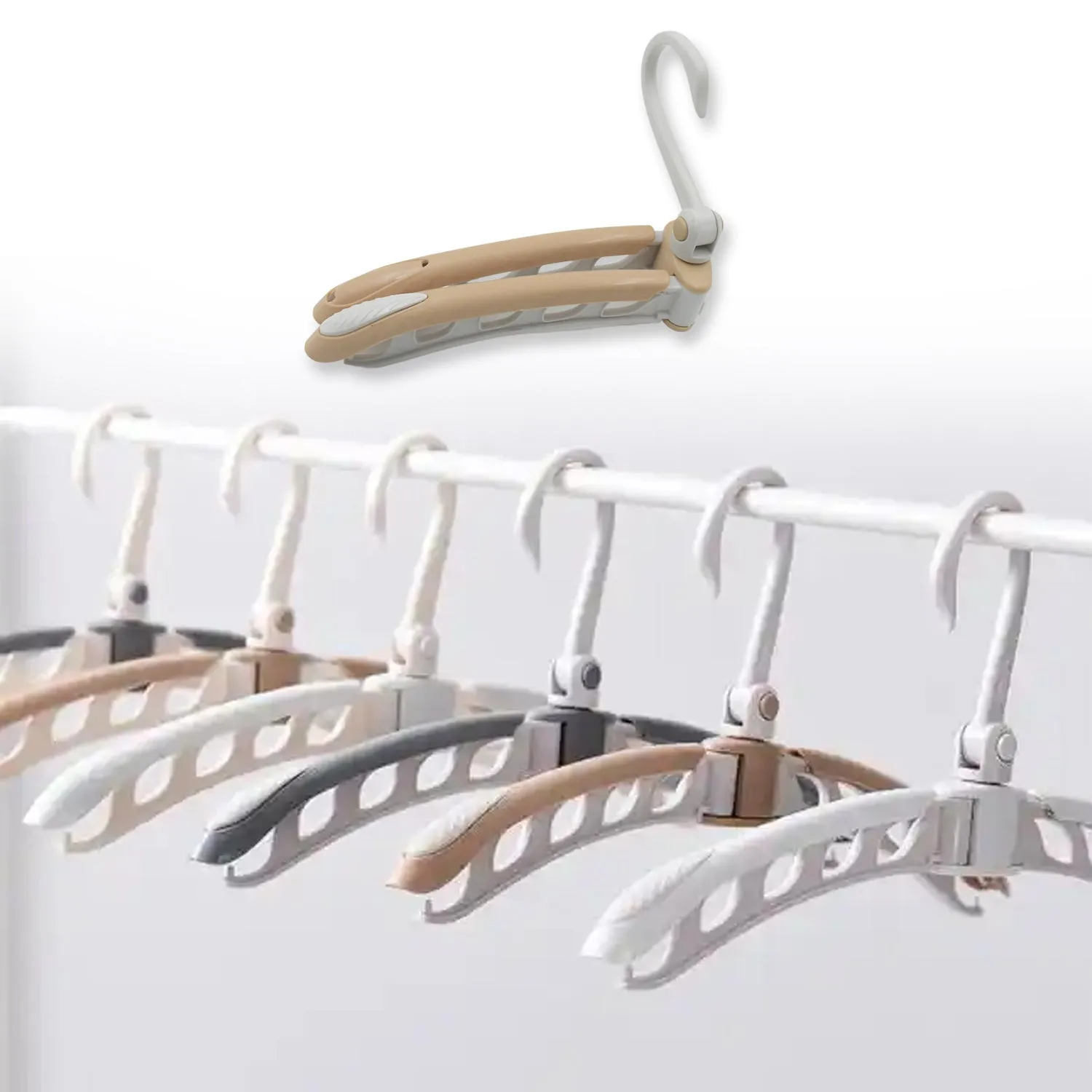 8807 Portable Folding 360 Degree Rotating Clothes Hangers Travel Foldable & Adjustable Accessories Foldable Clothes Hangers Drying Rack for Travel (1 Pc)