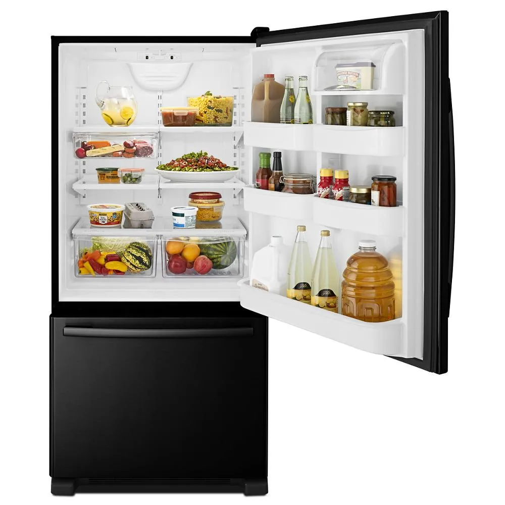 Amana ABB2224BRB 33-inch Wide Bottom-Freezer Refrigerator with EasyFreezer™ Pull-Out Drawer - 22 cu. ft. Capacity