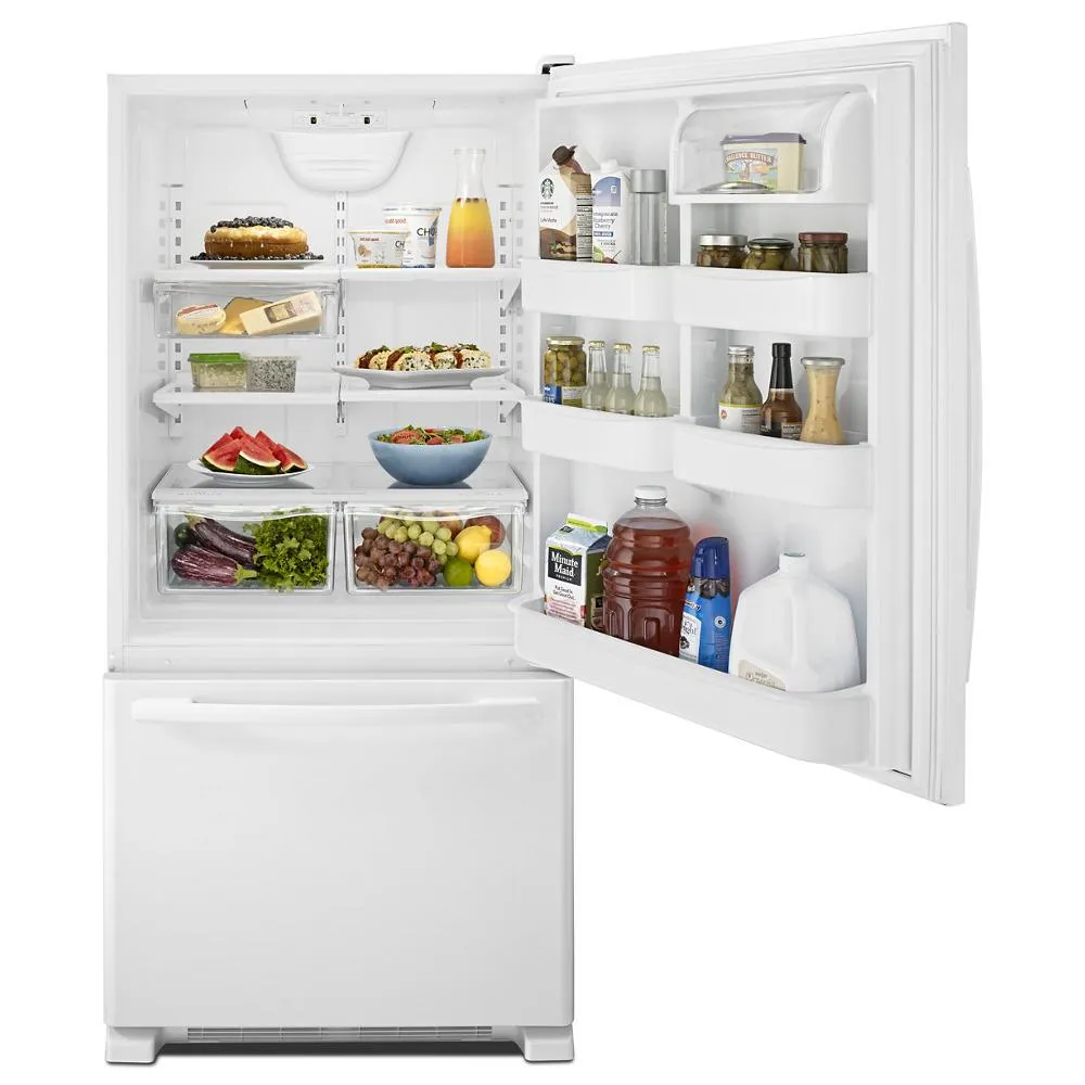 Amana ABB2224BRW 33-inch Wide Bottom-Freezer Refrigerator with EasyFreezer™ Pull-Out Drawer - 22 cu. ft. Capacity