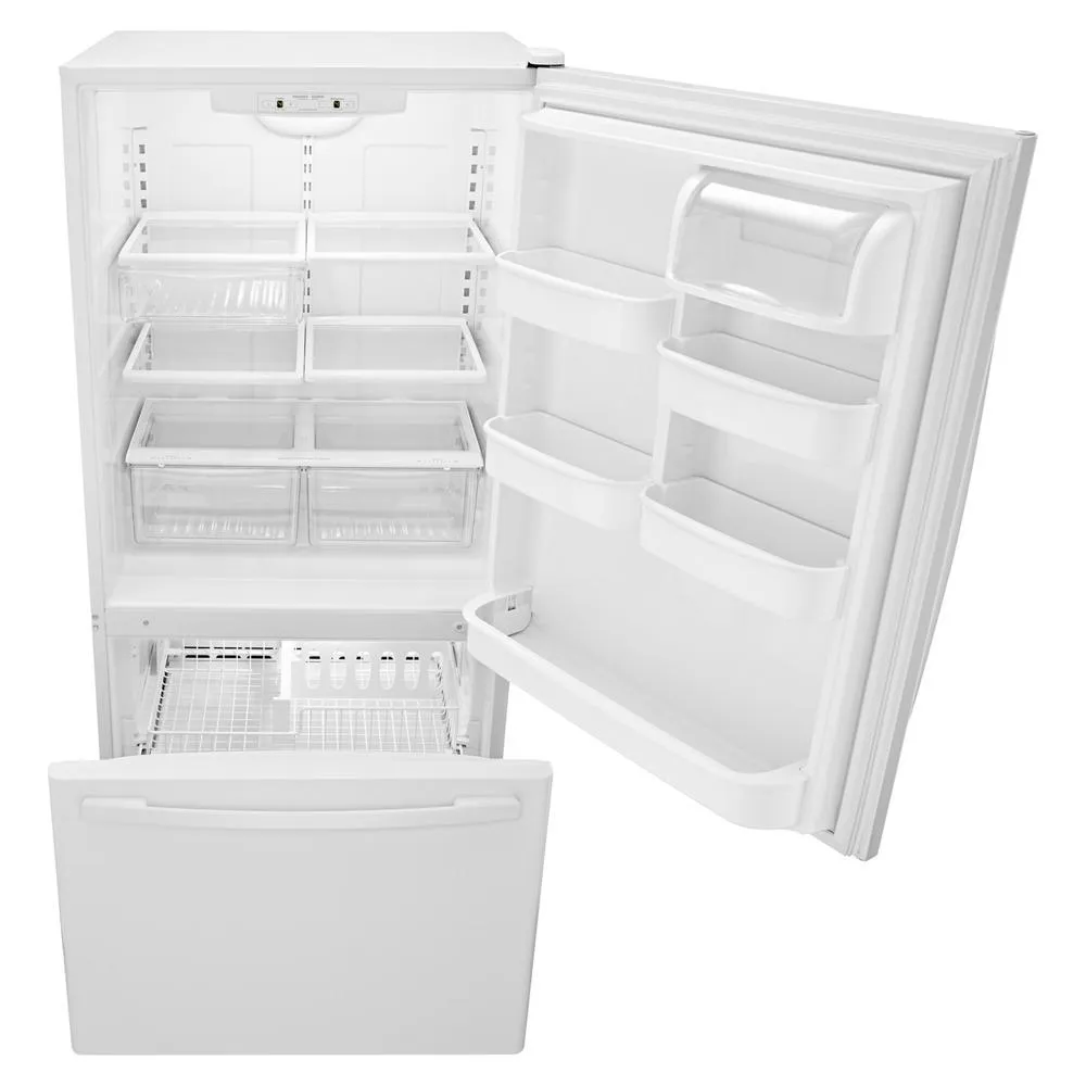 Amana ABB2224BRW 33-inch Wide Bottom-Freezer Refrigerator with EasyFreezer™ Pull-Out Drawer - 22 cu. ft. Capacity