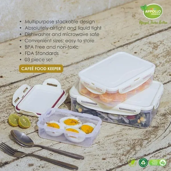 APPOLLO CAFEE FOOD KEEPER 3PCS SET