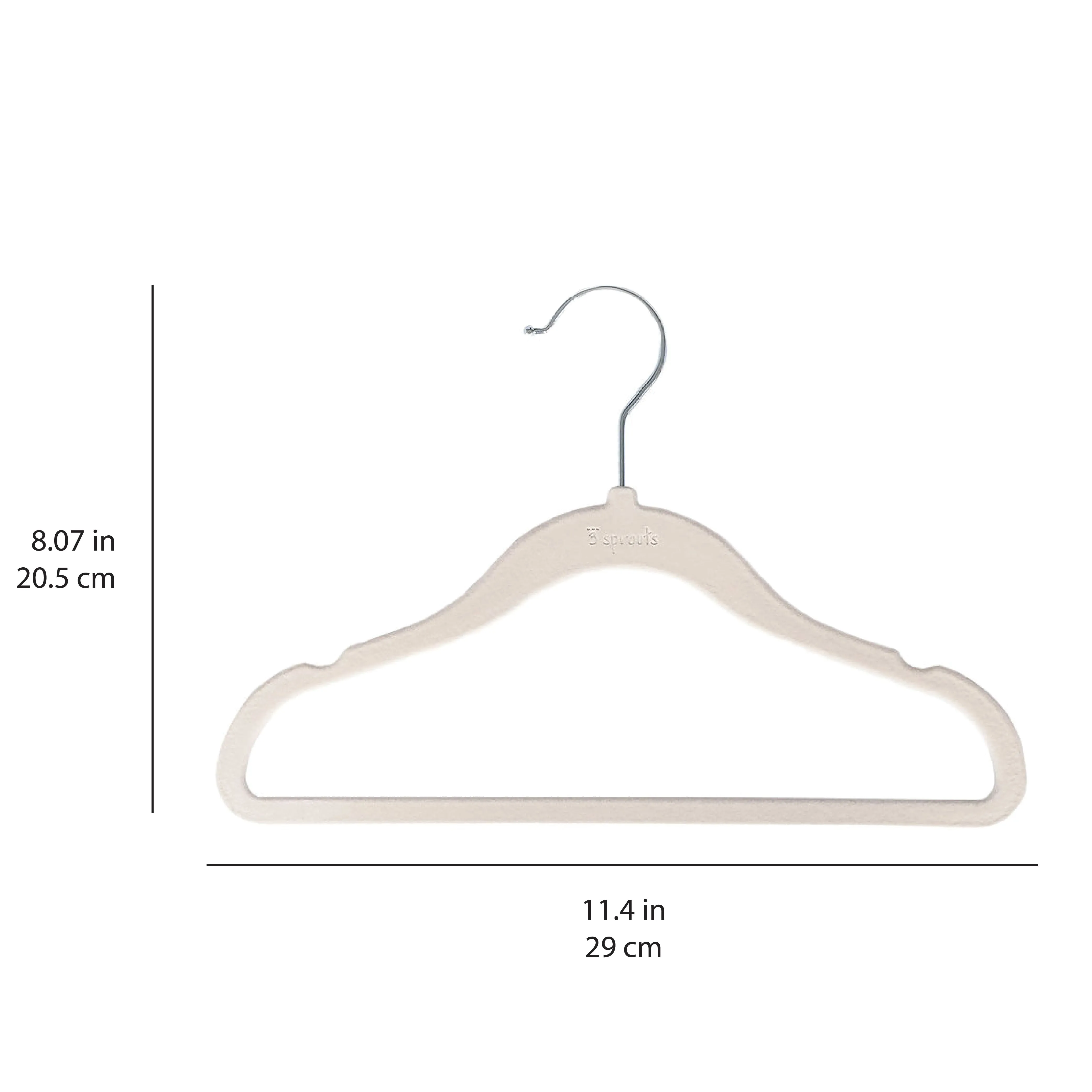 assorted velvet non-slip hangers (30 per set) - cream/gray/hazelnut