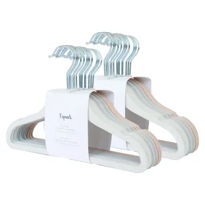 assorted velvet non-slip hangers (30 per set) - cream/gray/hazelnut