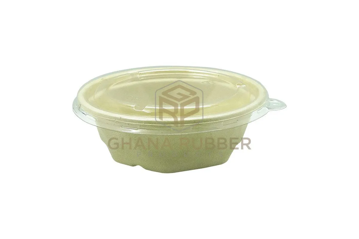 Bagasse Diamond Bowls   Lids 650ml