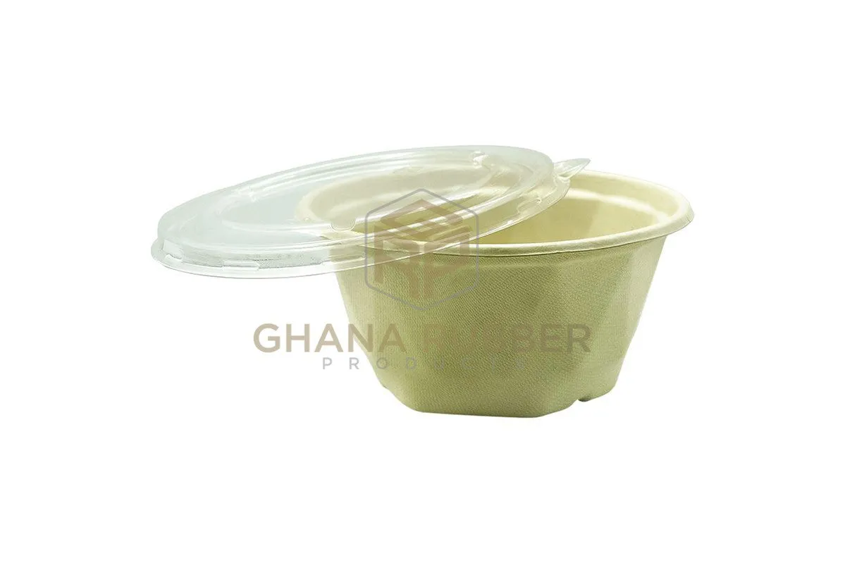 Bagasse Diamond Bowls   Lids 850ml