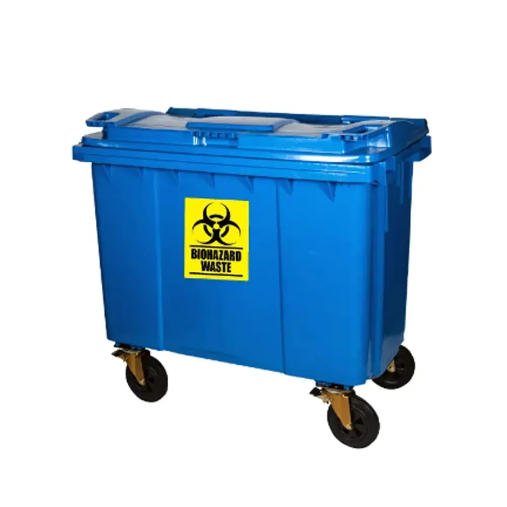 Biohazard Mobile Garbage Bin | 660L, 1100L | Trash Bin | Waste Bin | Medical Bin | Multisize