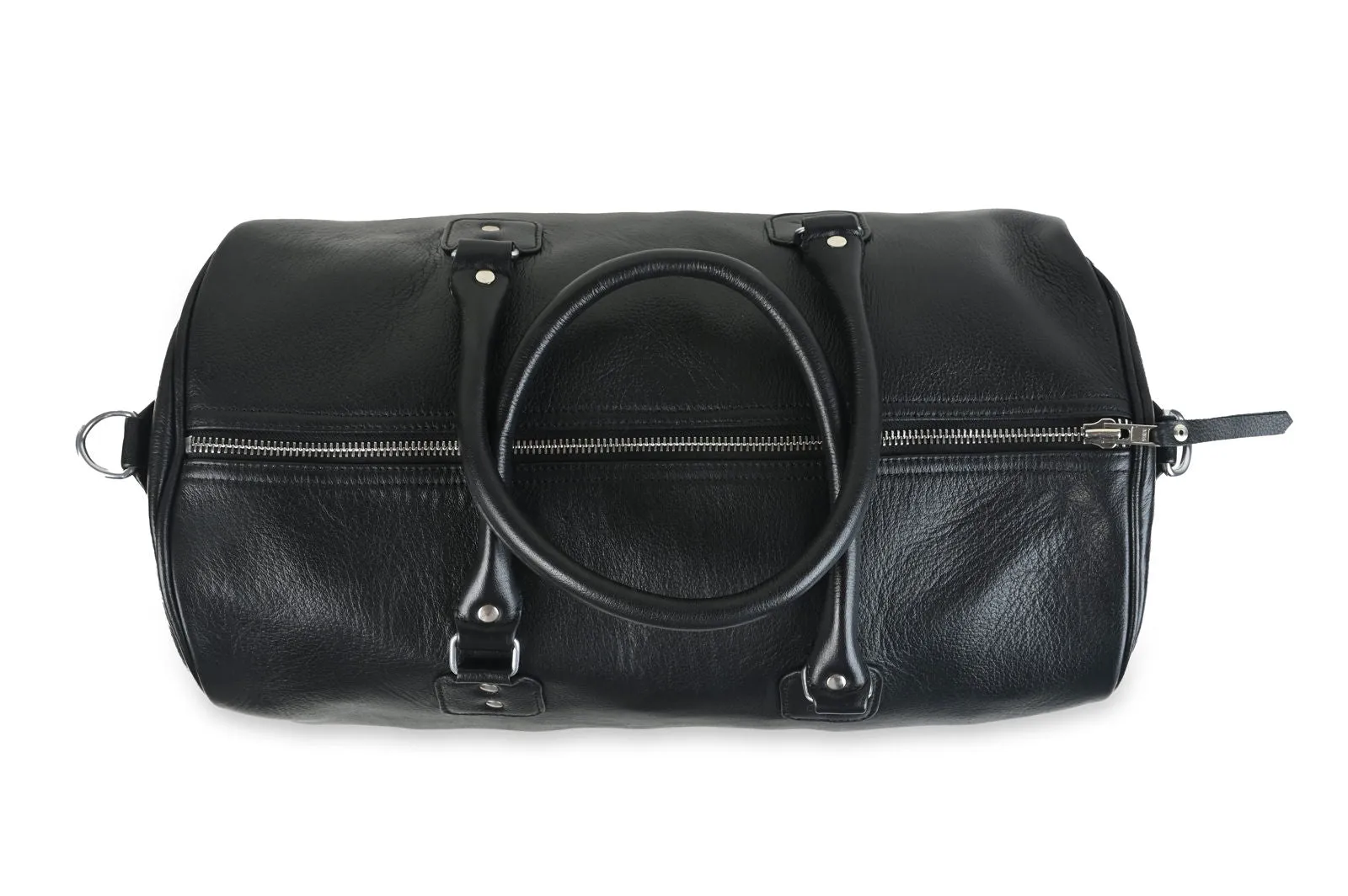 Black Leather Duffle Bags: Travel, Gym, Everyday - GB9