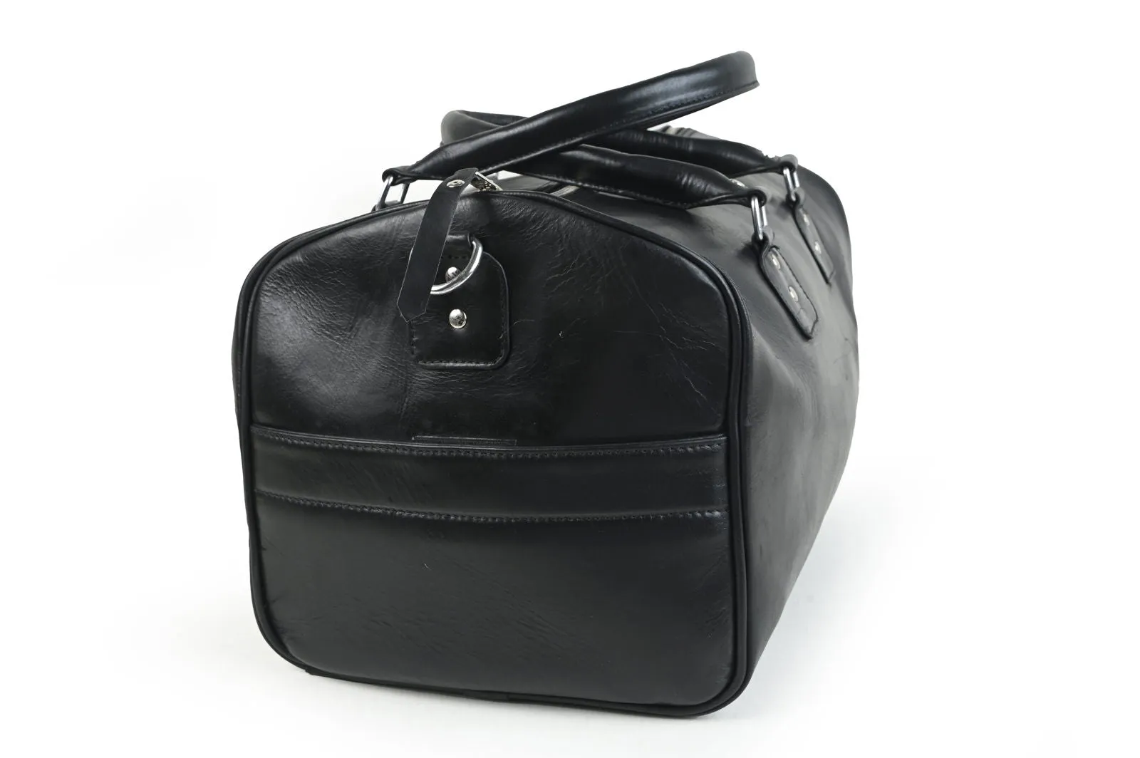 Black Leather Duffle Bags: Travel, Gym, Everyday - GB9