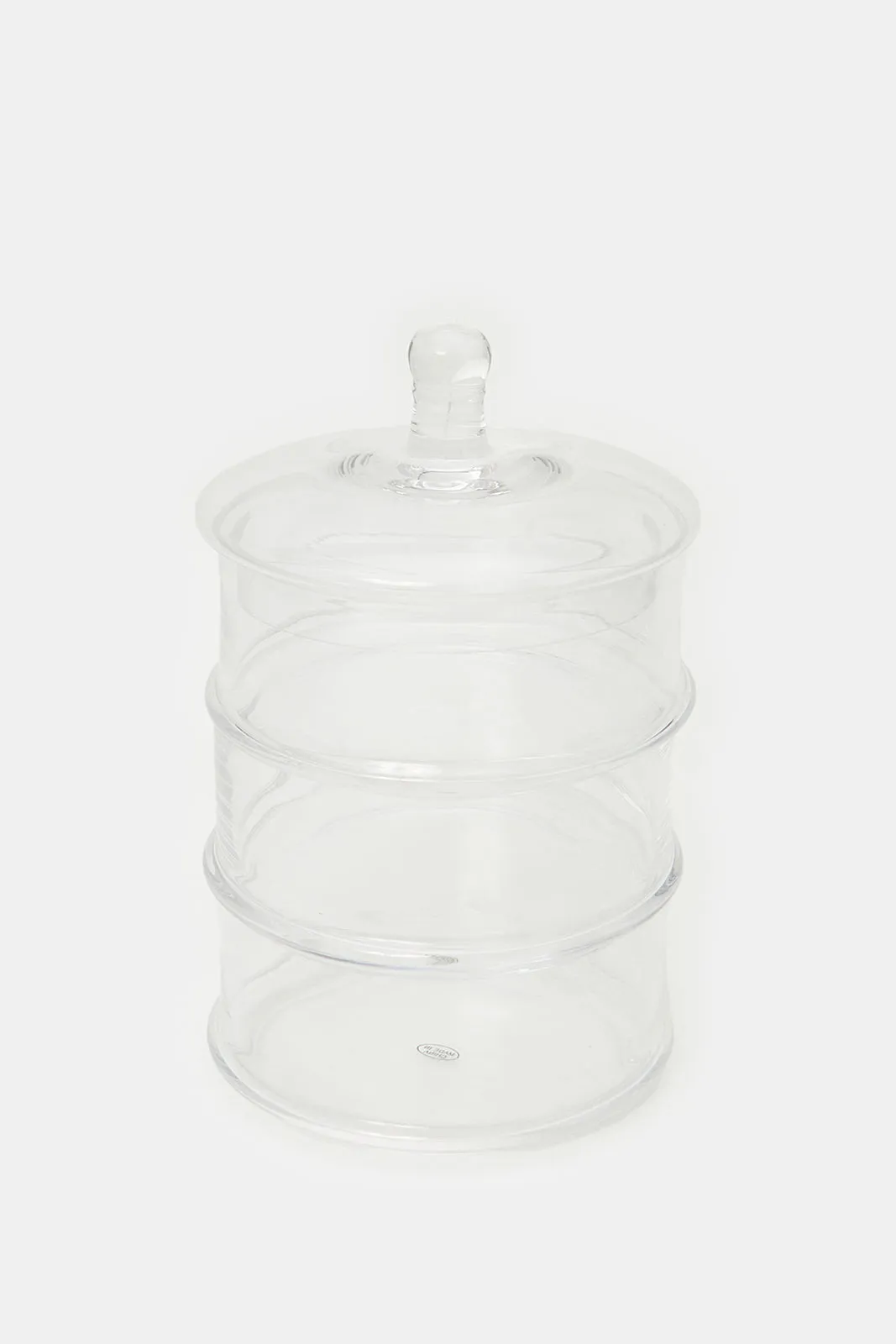 Clear Glass Partition Storage Jar With Lid (4 Piece)