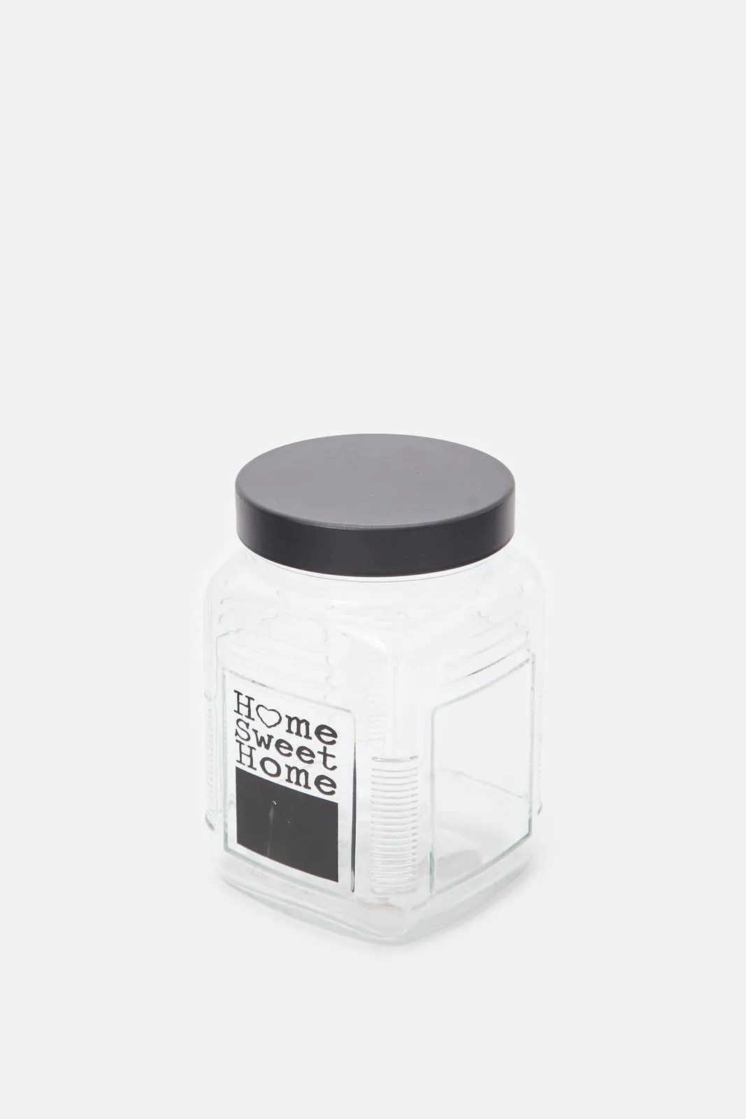 Clear Glass Printed Storage Jar (Small)