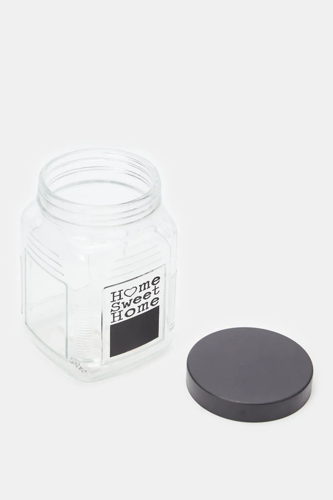 Clear Glass Printed Storage Jar (Small)