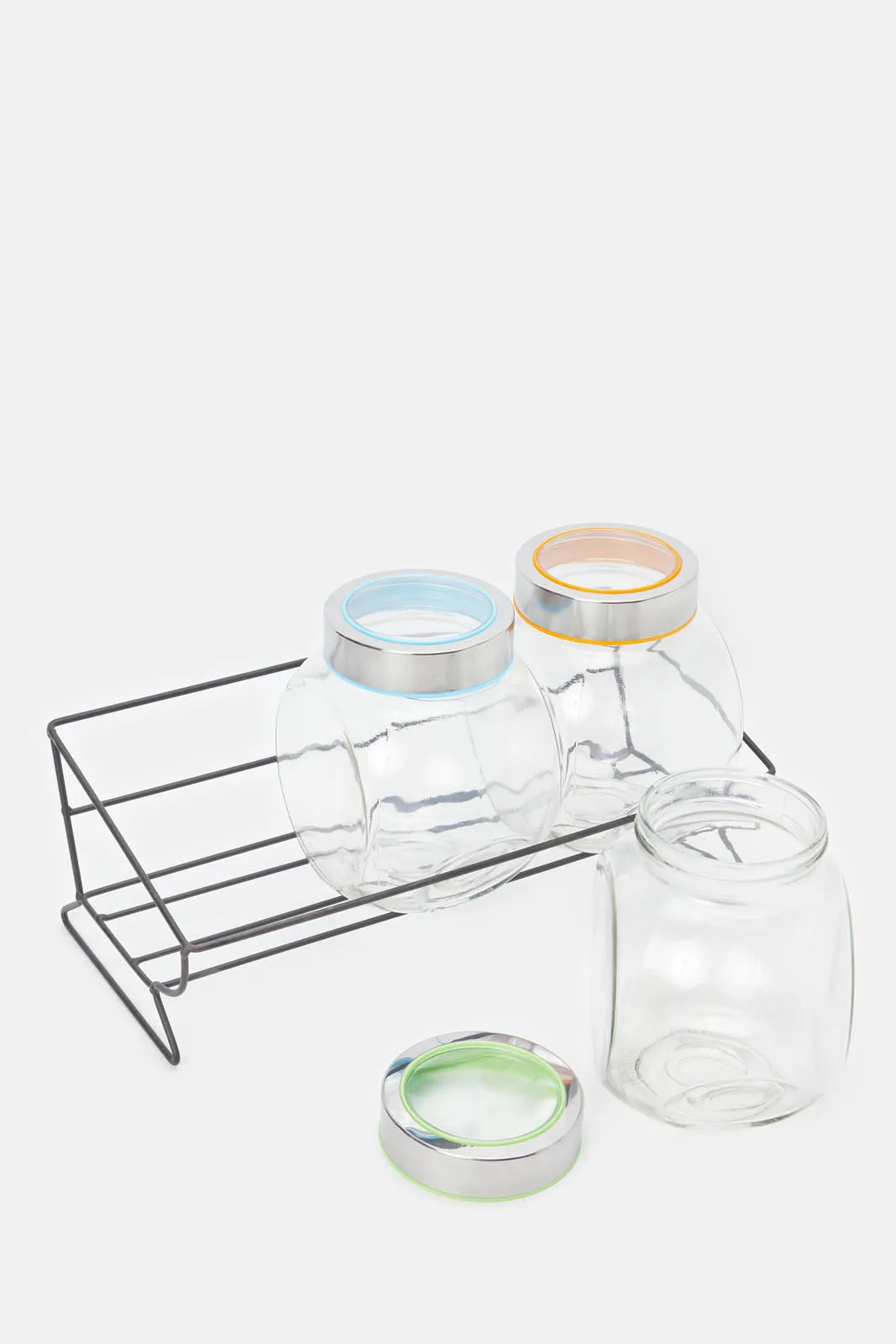 Clear Glass Storage Jar Set (4 Piece)