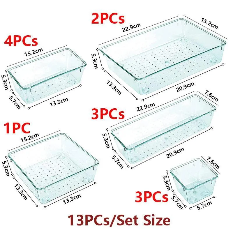 Clear Plastic Home Organizer Set: Declutter Your Space with Versatile Storage