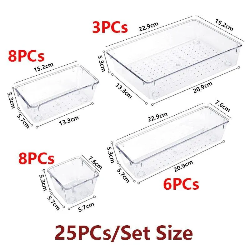 Clear Plastic Home Organizer Set: Declutter Your Space with Versatile Storage