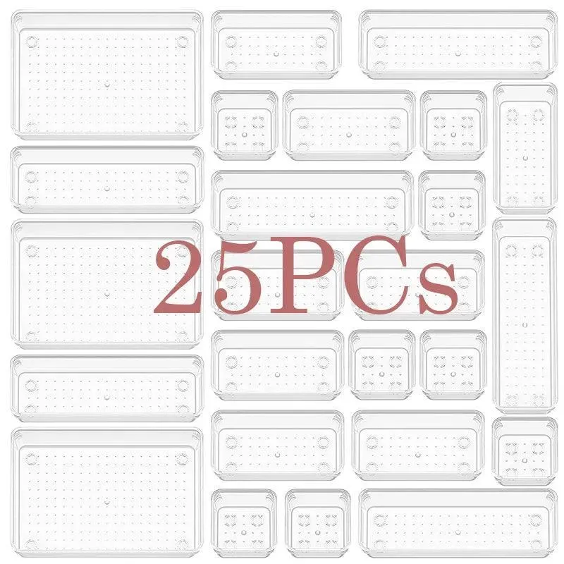 Clear Plastic Home Organizer Set: Declutter Your Space with Versatile Storage