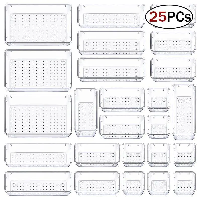 Clear Plastic Home Organizer Set: Declutter Your Space with Versatile Storage