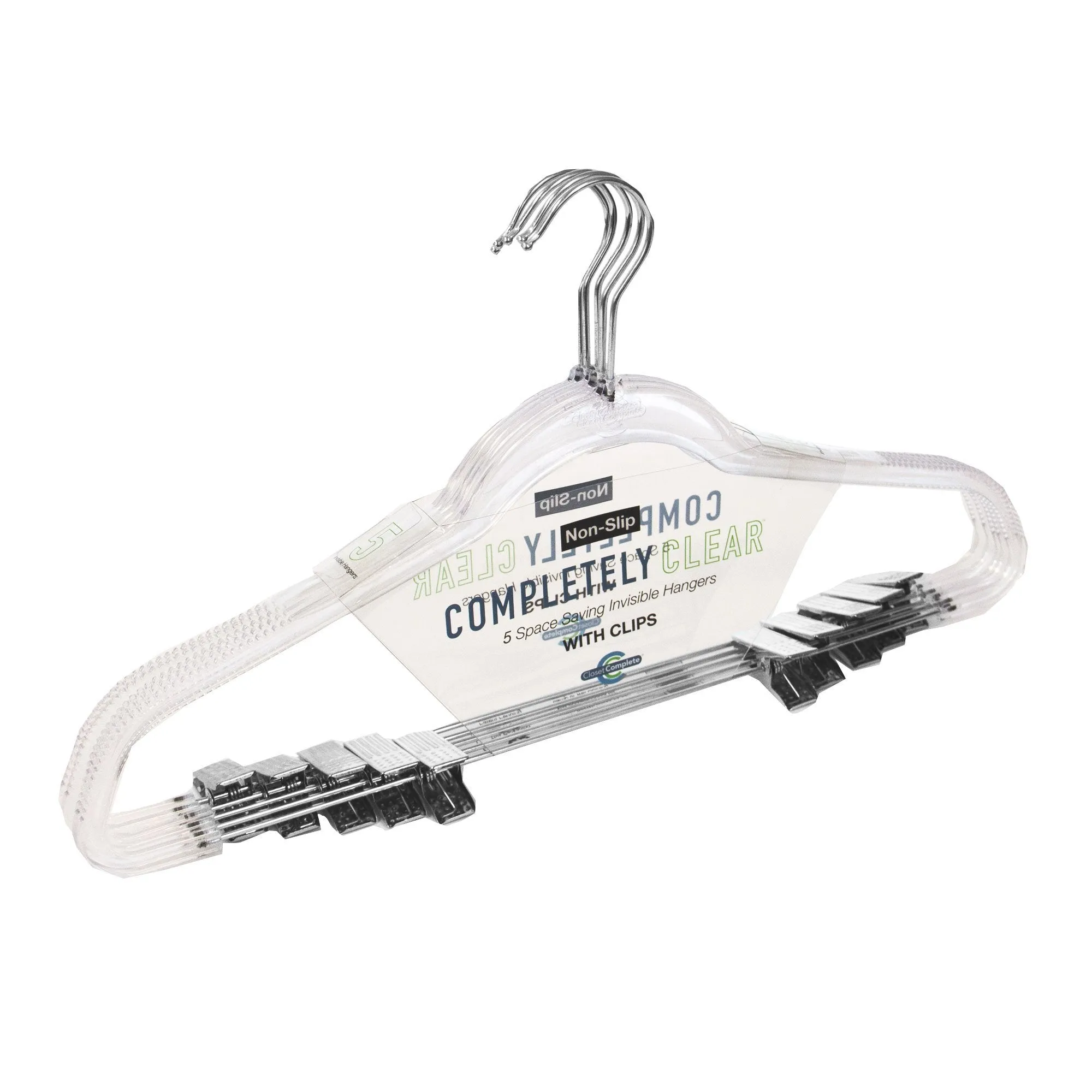 Completely Clear Non-Slip Acrylic Hangers with Clips