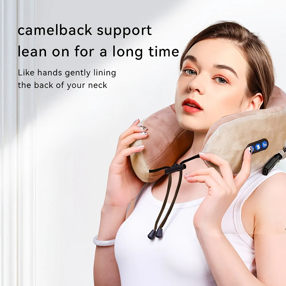 Convenient Multifunctional Electric Heating Massage Travel Neck Pillow Support