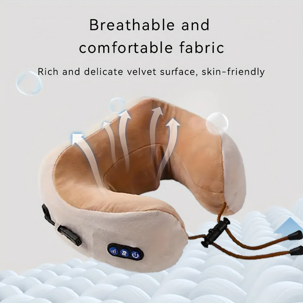 Convenient Multifunctional Electric Heating Massage Travel Neck Pillow Support