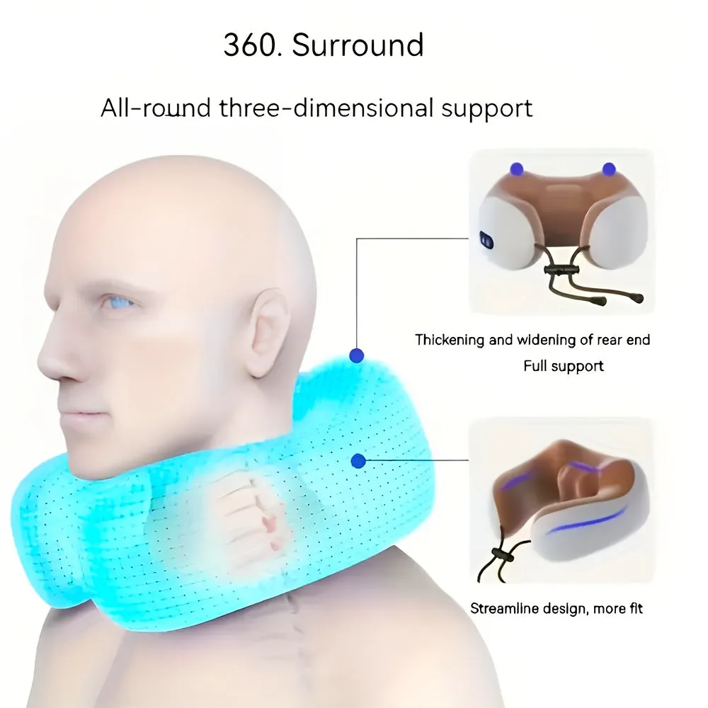 Convenient Multifunctional Electric Heating Massage Travel Neck Pillow Support