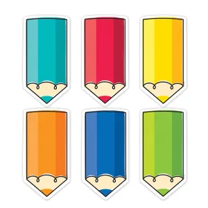 Creative Teaching Core Decor Colorful Doodle Pencils 6" Designer Cut-Outs (CTP 10902)