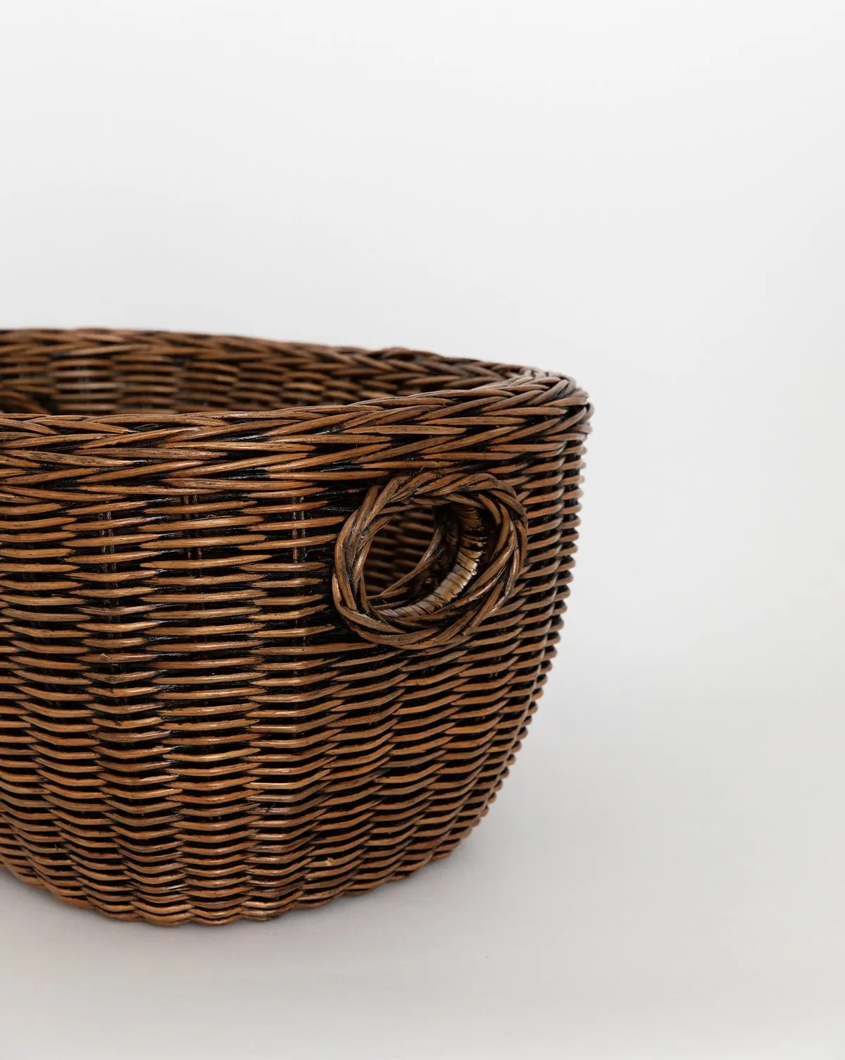 Double Weave Rattan Basket