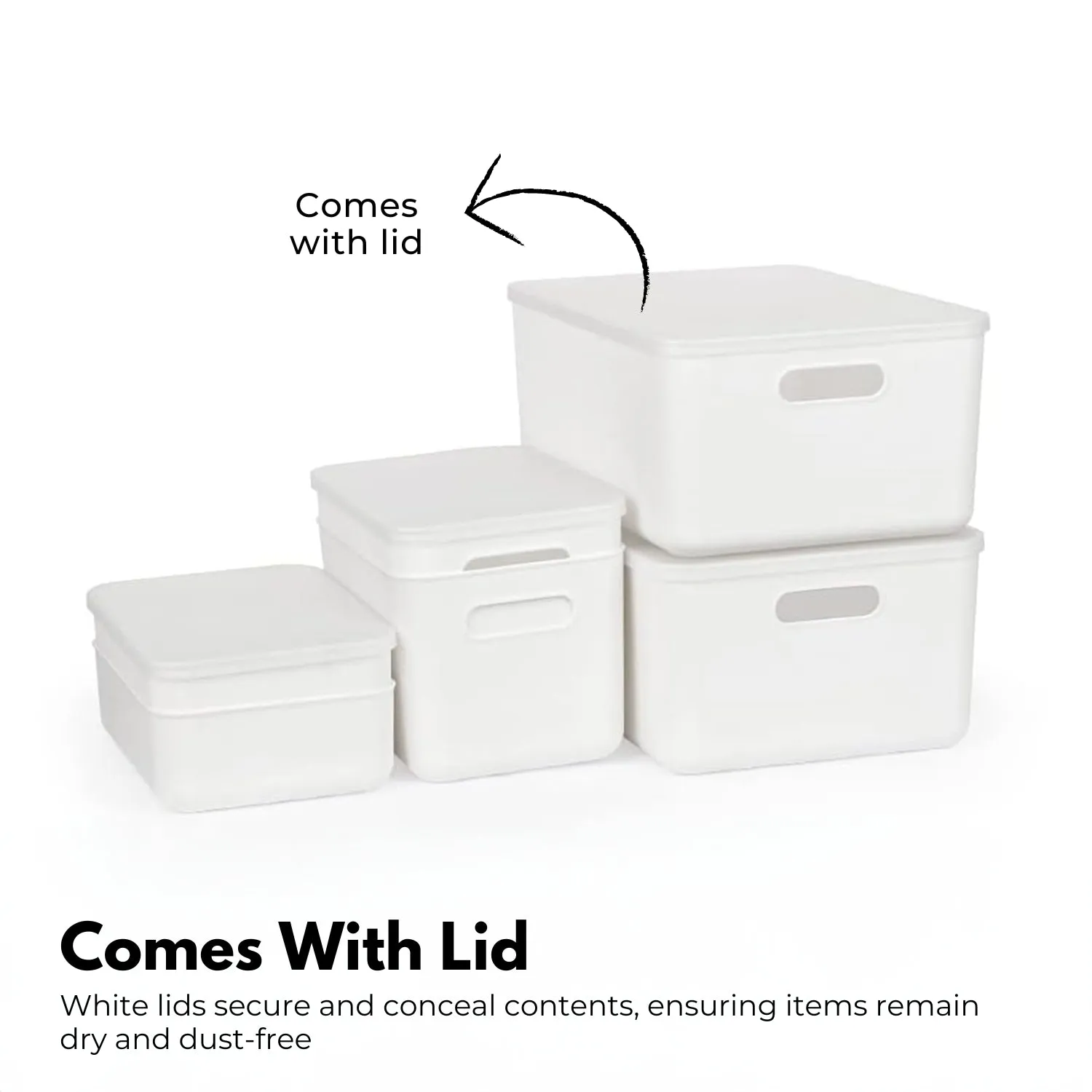 Durable Classified Plastic Storage Bins with Lids, 6-Piece