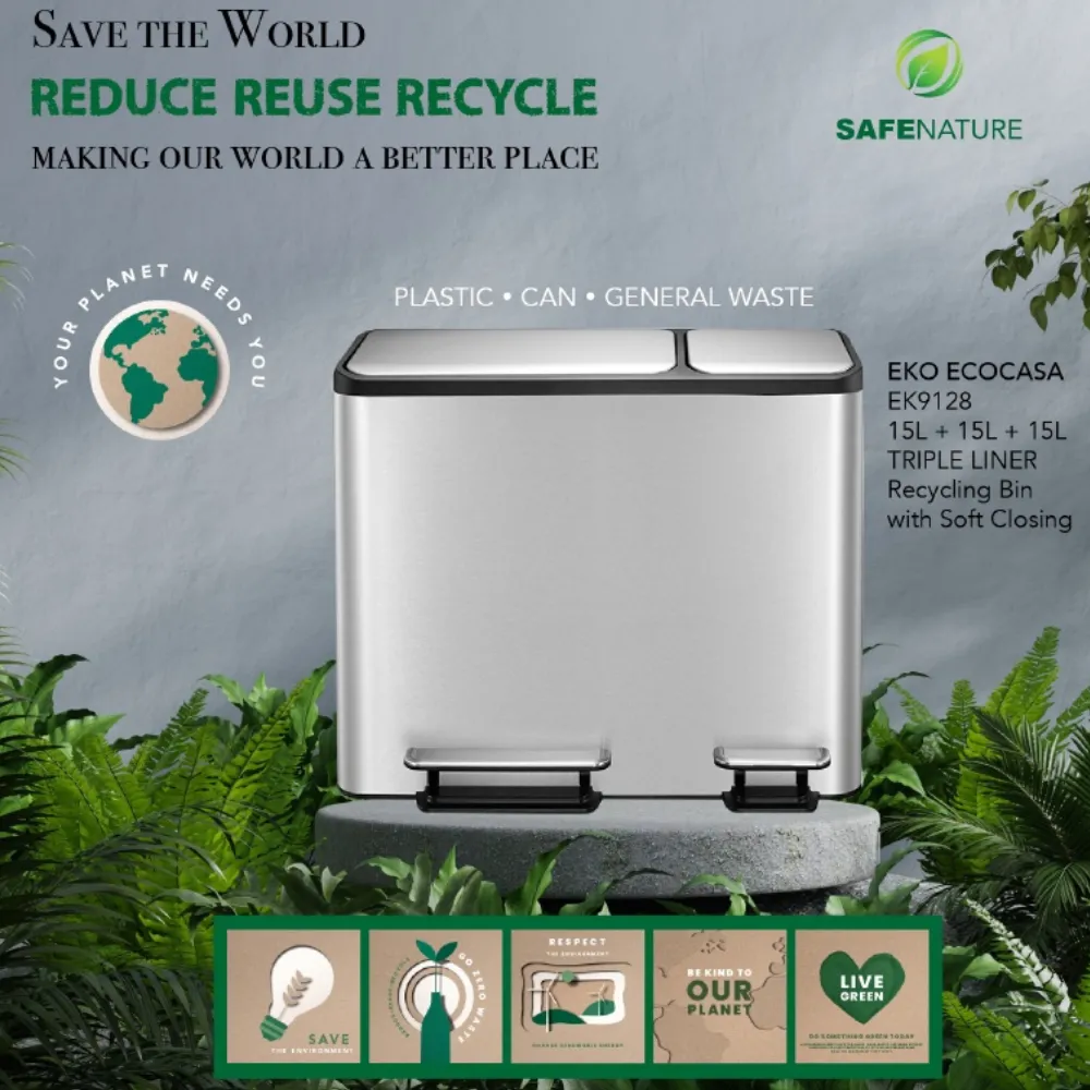 EKO Recycling Bin | Ecocasa | EK9128 | 15L 15L 15 | Dustbin | Trash Bin | Waste Bin | Rubbish Bin