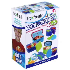 FIT & FRESH - Kids Chilled Lunch Container Value Set with Built-In Ice Packs - 14 Pieces