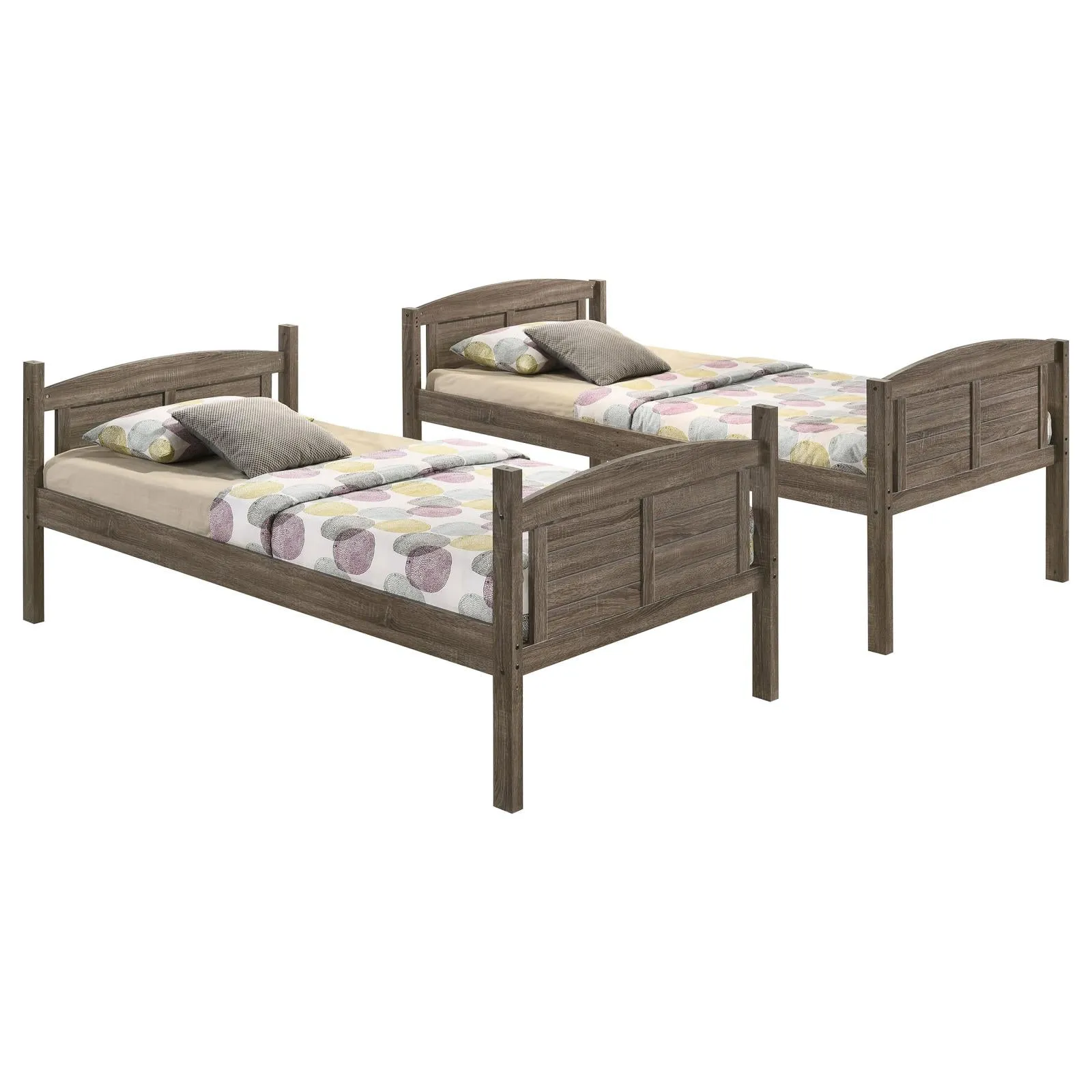 Flynn Weathered Brown Twin over Full Bunk Bed