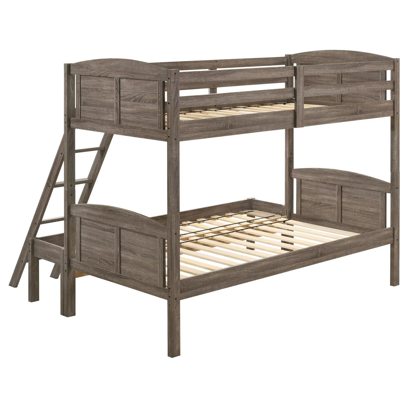 Flynn Weathered Brown Twin over Full Bunk Bed