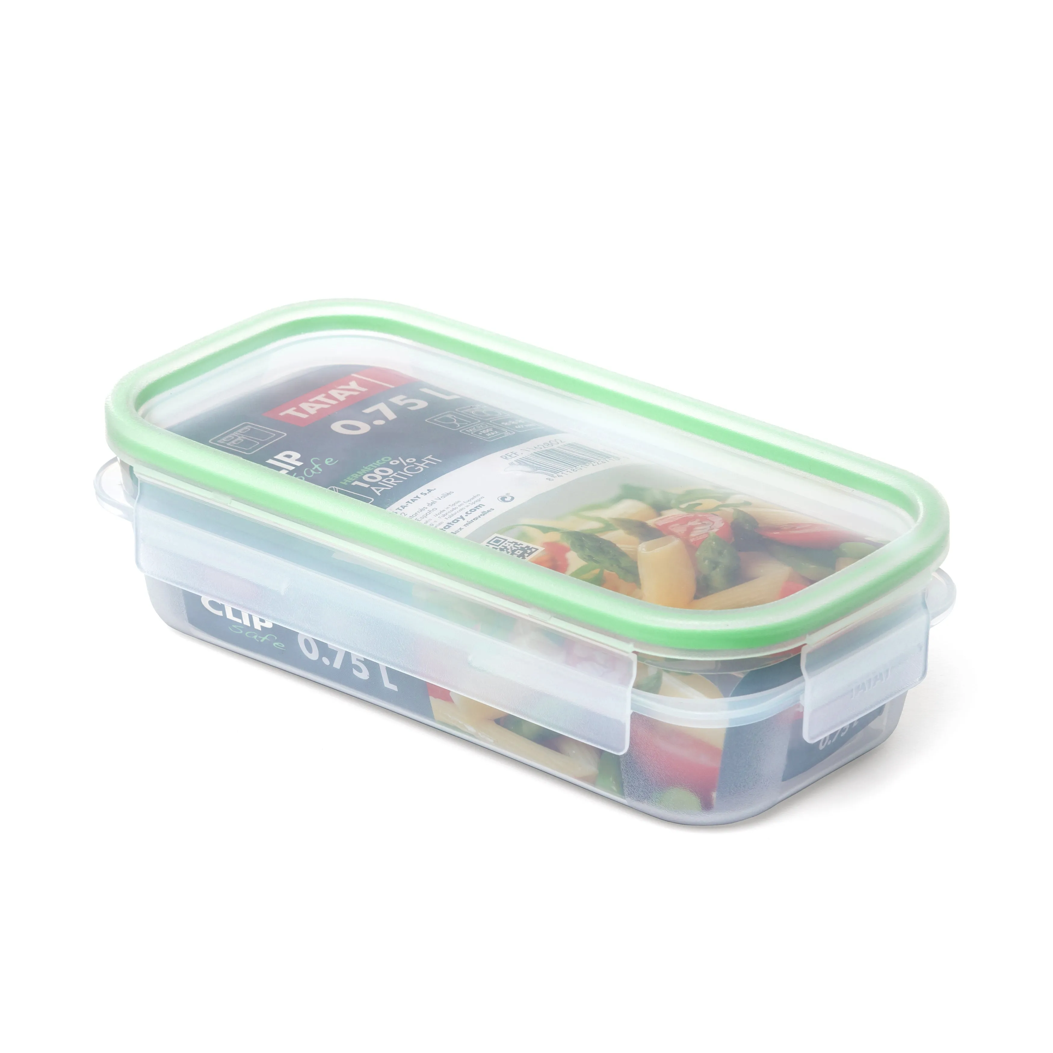 Food Container Clip Safe 0.75L Transparent Green