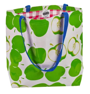 Freckled Sage Oilcloth Market Bags in Mod Apple Green