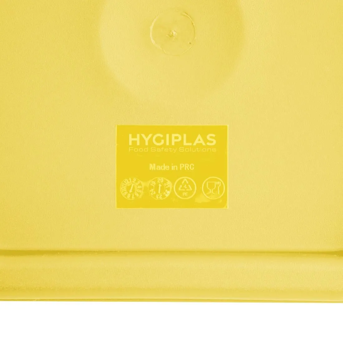 FX139 Hygiplas Square Food Storage Container Lid Yellow Large