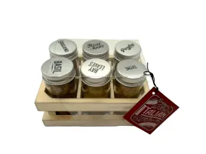 Goodspice Italian Seasoning Set - 6 Jars with Wooden Crate