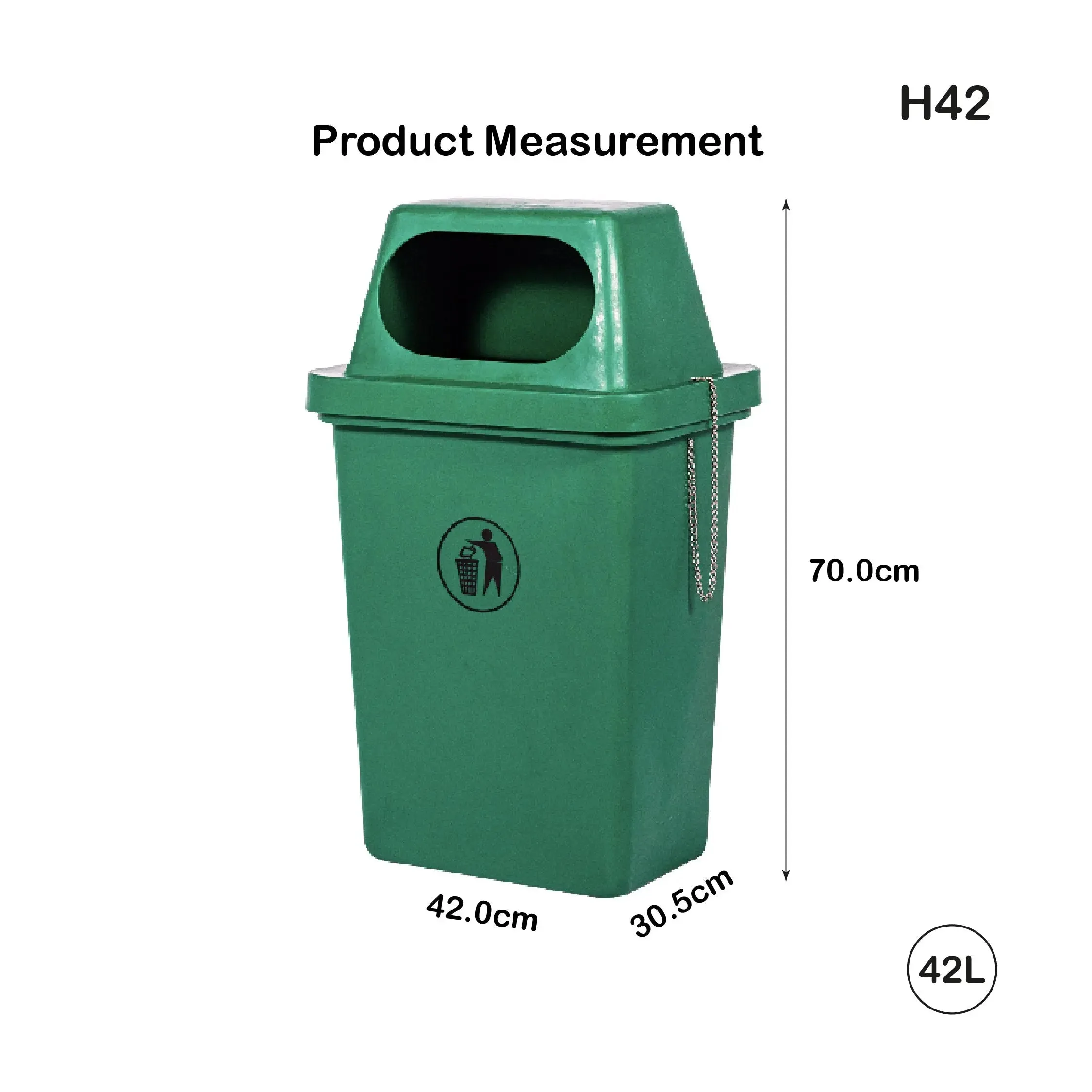 H42 Dustbin | 42L | Hanging Bin | Trash Bin | Garbage Bin | Polyethylene Bin | Rubbish Bin