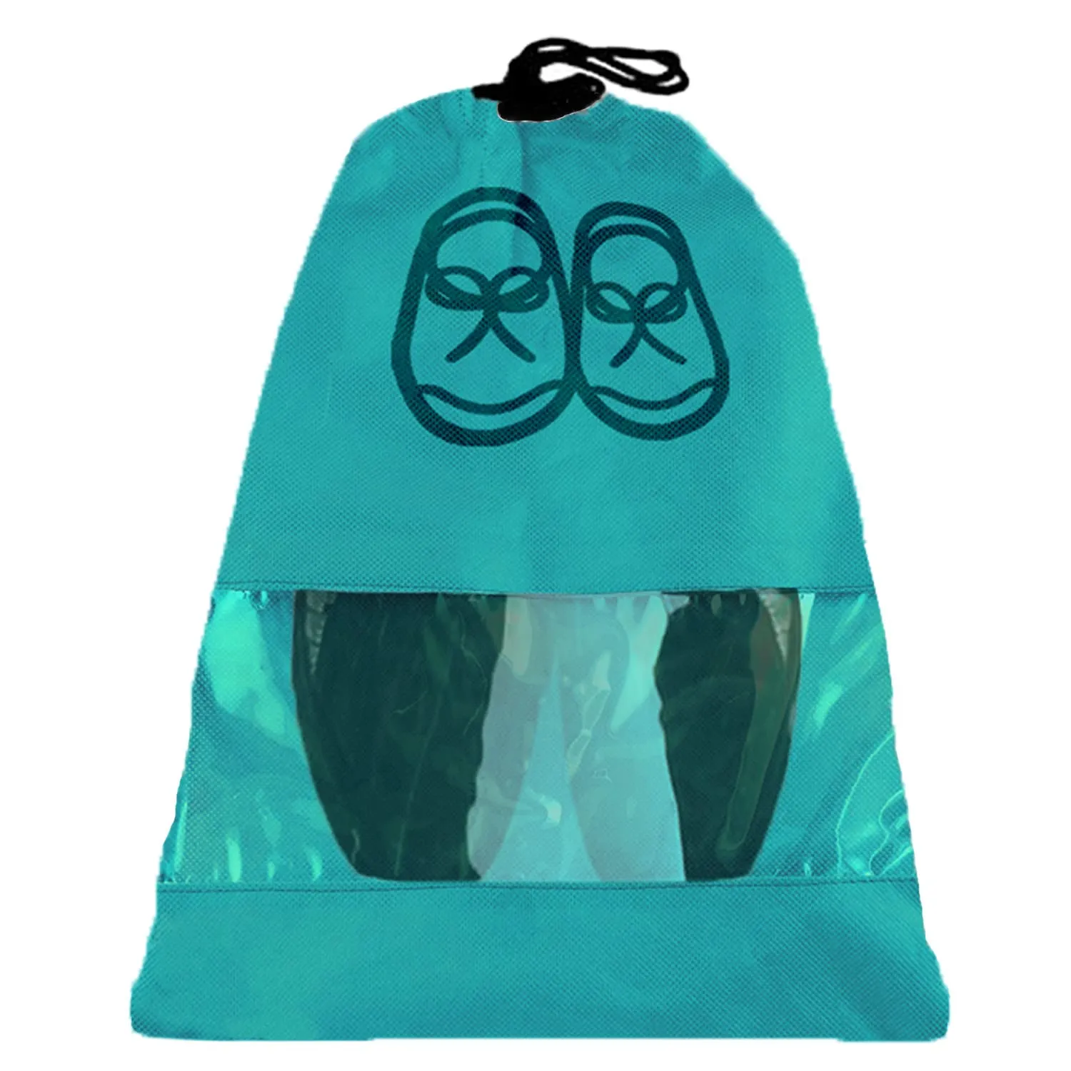 Heart Home Non Woven Waterproof & Portable Drawstring Shoe Cover With Transparent Window,Pack of 3 (Blue)