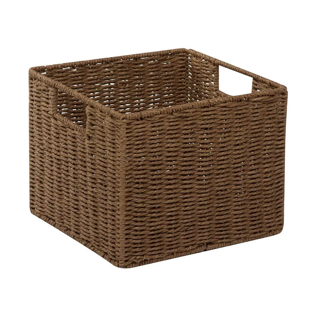 Honey Can Do Paper Rope Storage Crate Brown