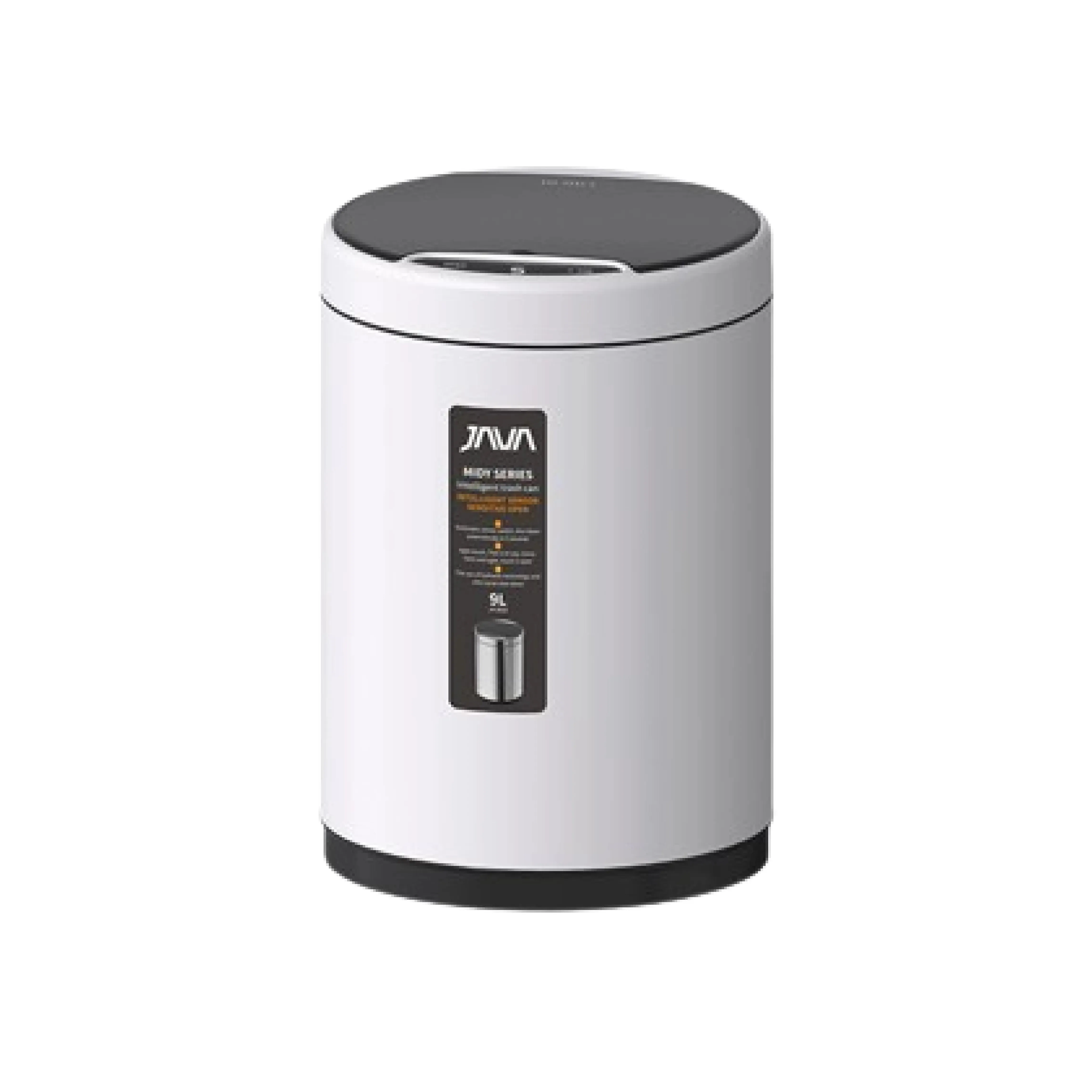 JAVA Dustbin | MIDY | JH8826 | 9L, 12L | Round Sensor Bin | Soft Closing | Waste Bin with USB wire