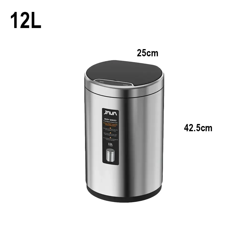 JAVA Dustbin | MIDY | JH8826 | 9L, 12L | Round Sensor Bin | Soft Closing | Waste Bin with USB wire