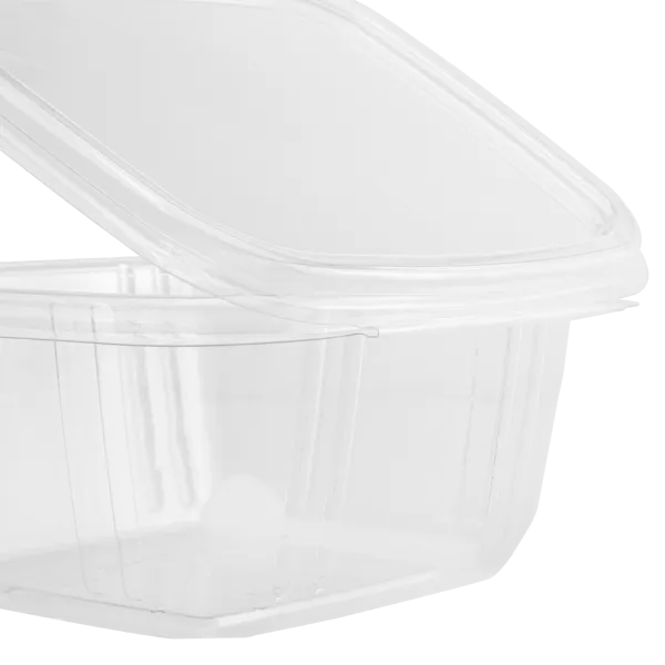 Karat 16 oz PET Plastic Hinged Deli Container - 200 pcs