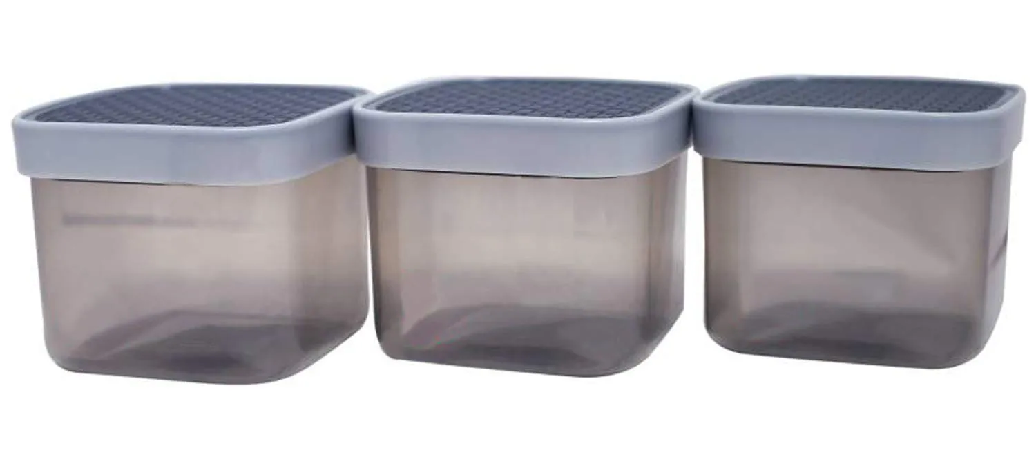 Kuber Industries 3 Piece Plastic Multipurpose Storage Container Set, Grey, Standard (CTKTC02292)