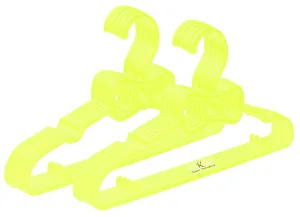 Kuber Industries Kids Mizano Plastic Non-Slip Clothes Hangers, Yellow - Pack of 10-KUBMART15036