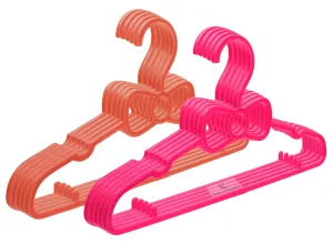 Kuber Industries Kids Mizano Plastic Non-Slip Clothes Hangers|Pack of 10 (Peach & Pink)