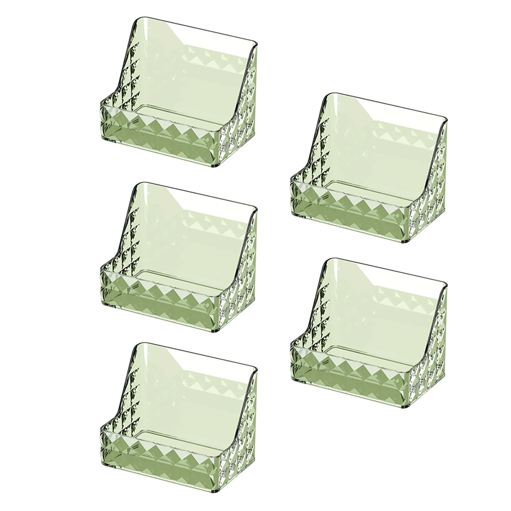 Kuber Industries Pack of 5 Crystal Finish Wall hanging Jewellery Box | Multipurpose Stackable Makeup Organiser | Ideal for Cosmetics, Skincare, Lipsticks, Nail Care| YM.6673D | Dark Green