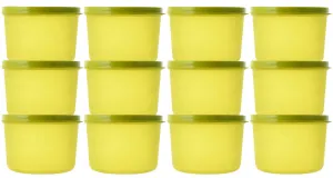 Kuber Industries Plastic 12 Pieces Kitchen Storage Spice Containers, Fridge Container, Food Utility Box, Food Storage Containers Jars 200 Ml (Green) - CTLTC43836